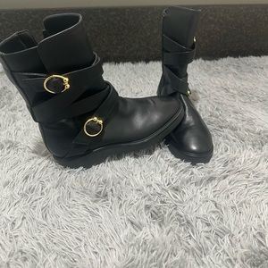 Stuart Weitzman Boots Lathering Leathering Belted